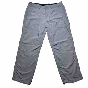 The North Face Mens Grey Nylon Hiking Trail Pants Sz 40 Pockets Drawstring Ankle